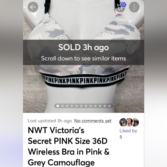 🆕️ NWT Victoria's Secret PINK Size 36D Bra - Picture 2 of 15